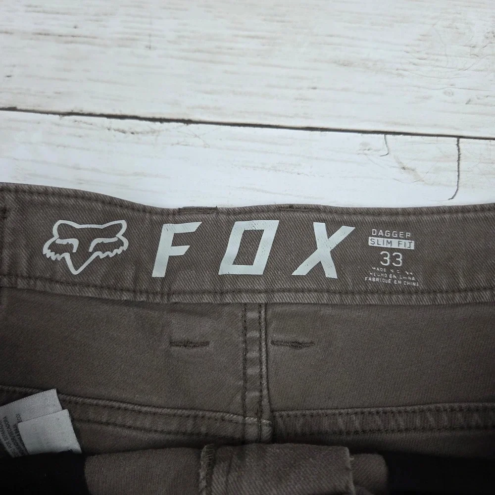 Fox Racing Dagger Slim Fit Cut Off Shorts Mens 33 Brown Cotton Stretch 23078